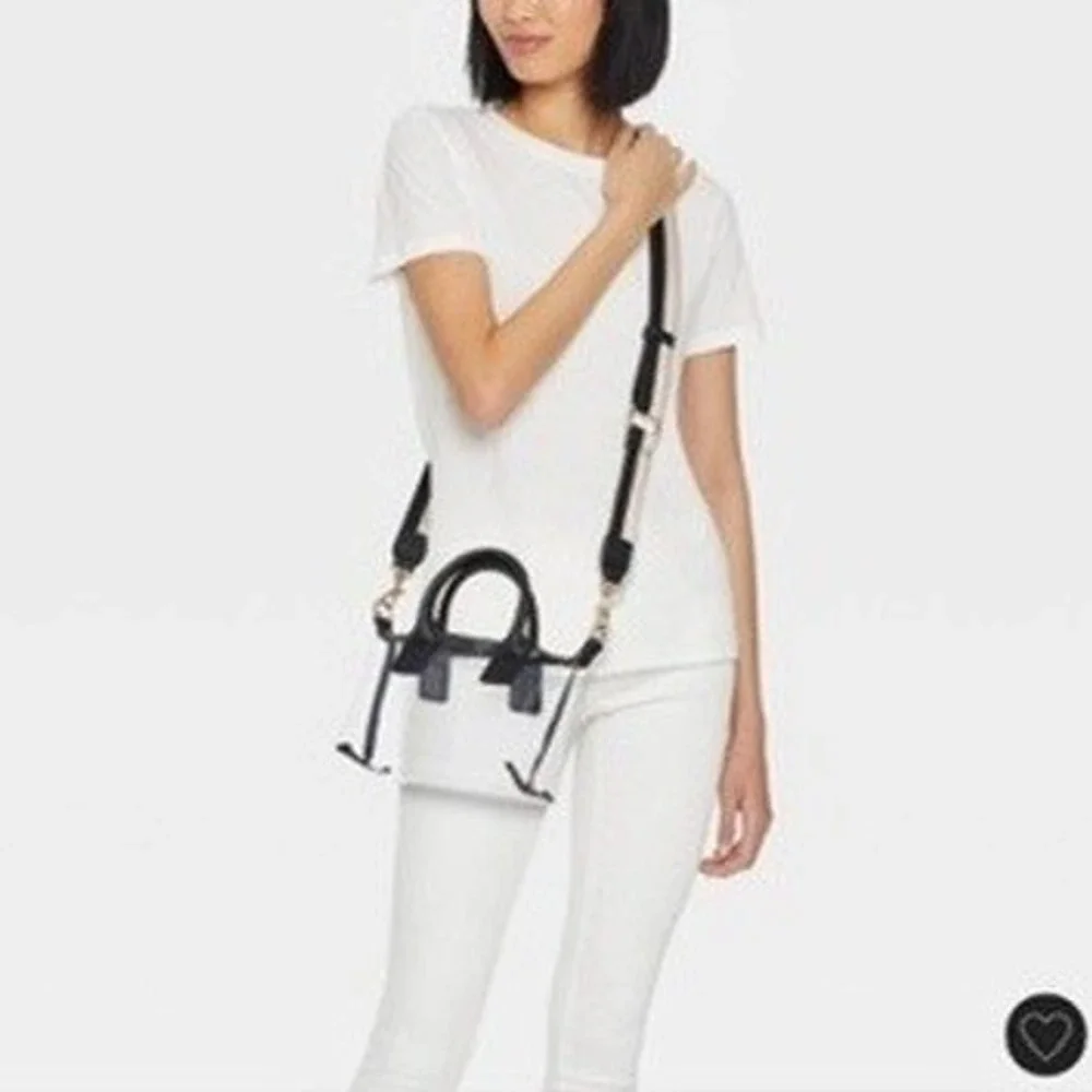 Universal Thread Mini Crossbody Tote Women Small Clear Black Stadium NWT
